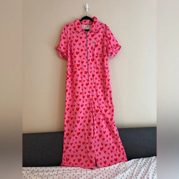 Lucy & Yak Pink and Red Heart Jumpsuit — 20 UK/16 US - Picture 6 of 8